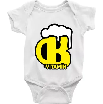 Kojenecký body Pivo vitamín B - Body kojenecké s krátkým rukávem - Krátký r. 18-24 měs ( Bílá )