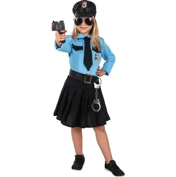 Karnevalový kostým Funiglobal - Modrý kostým policistka pro dívky - 3-4 years