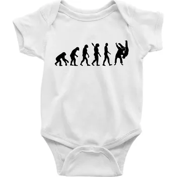 Kojenecký body Judo Evoluce boj - Body kojenecké s krátkým rukávem - Krátký r. 6-12 mes ( Bílá )