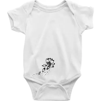 Kojenecký body Květina lístky - Body kojenecké s krátkým rukávem - Krátký r. 18-24 měs ( Bílá )