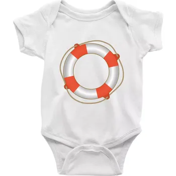 Záchranný kruh - Body kojenecké s krátkým rukávem - Krátký r. do 3 měs ( Bílá )