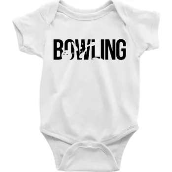 Bowling nápis kuželky - Body kojenecké s krátkým rukávem - Krátký r. 6-12 mes ( Bílá )