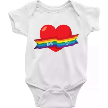 Kojenecký body LGBT with love - Body kojenecké s krátkým rukávem - Krátký r. 18-24 měs ( Bílá )
