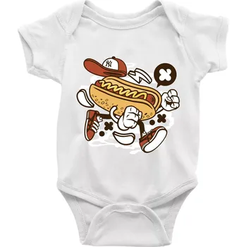 Kojenecké oblečení Hotdogátor - Body kojenecké s krátkým rukávem - Krátký r. 6-12 mes ( Bílá )