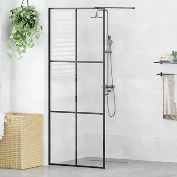 vidaXL Sprchová zástěna walk-in 80 x 195 cm čiré ESG sklo [151023] Barva: Černá