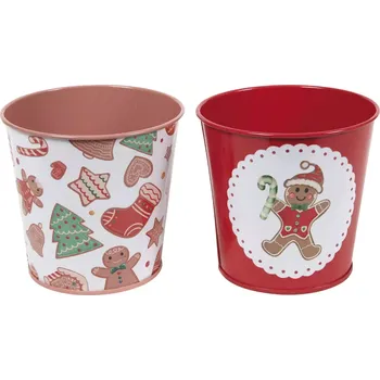 Příborník do zásuvky Kovová nádoba červená, kulatá, různé motivy, výška: 80 mm, délka: 90 mm, šířka: 90 mm