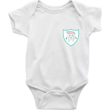 Kojenecký body Zoubek na prsu - zubní pasta - Body kojenecké s krátkým rukávem - Krátký r. 6-12 mes ( Bílá )