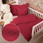Dětské mušelínové povlečení do postýlky Nature MSN-052 Malinově červené Do postýlky 100x135 a 40x60 cm