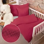 Dětské mušelínové povlečení do postýlky Nature MSN-042 Malinově červené Do postýlky 90x120 a 40x60 cm