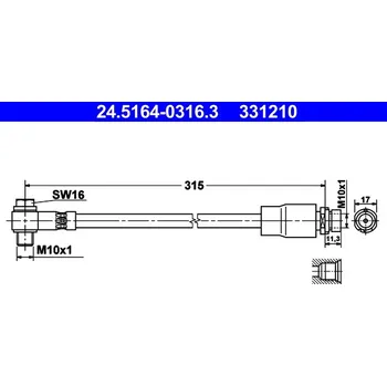 Brzdová hadice Brzdová hadice ATE 24.5164-0316.3