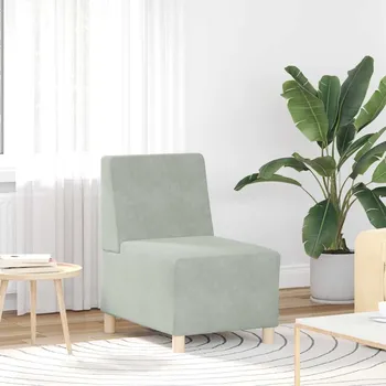 Pohovka vidaXL Modulární pohovka bez područek světle šedá 55 cm sametová