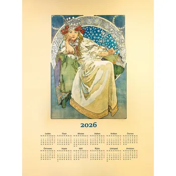 Utěrka Matějovský Kalendář Alfons Mucha 2026 50/70 cm