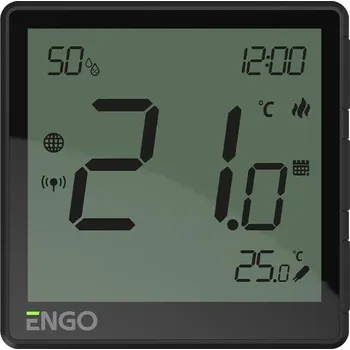 Termostat ENGO Controls EONE-230B - regulátor teploty, 230V, černý, internetový, pro zapuštěnou montáž, ZigBee