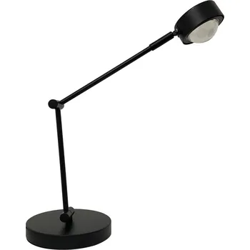 Lampička Stolní lampa Lindby Jyla, černá, čočka, 3000K, GX53, železo - Světelný zdroj - Ø 7,5 cm, délka 4,1 cm; Ø základny 16 cm, délka kabelu 150 cm 1 x 4,8 W LED - Doprava zdarma