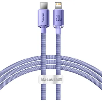 Náhradní díl pro mobilní telefon Baseus CAJY000205 Crystal Shine Series Datový Kabel USB-C - Lightning 20W 1,2m Purple