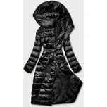 Černá dámská bunda s páskem pro zavazování (AG1-J9069B) odstíny černé 48