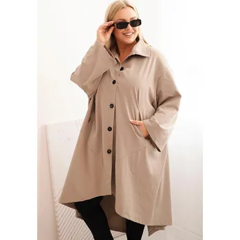 Dámský overall Dámská narzutka Plus Size Punto s bavlnou a knoflíky fango UNI