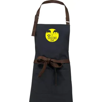 Kuchyňská zástěra Vortex hrajeme živě - Zástěra Vintage - Univerzální velikost ( Dřevěné uhlí )