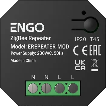 Centrální jednotka pro chytrou domácnost ENGO Controls EREPEATER-MOD - síťový opakovač ZigBee, pro zapuštěnou montáž (zesilovač signálu), 230V