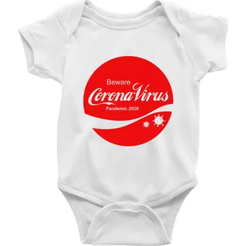 Kojenecký body Corona virus pandemic logo - Body kojenecké s krátkým rukávem - Krátký r. 18-24 měs ( Bílá )