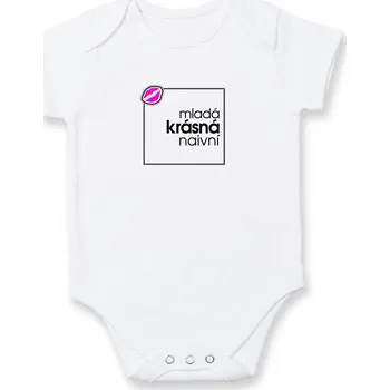 Kojenecký body Mladá, krásná, naivní ve čtverci - Body kojenecké s krátkým rukávem - Krátký r. 18-24 měs ( Bílá )