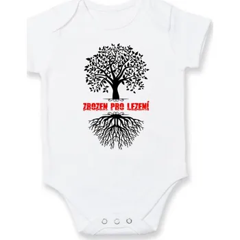 Kojenecký body Zrozen pro lezení - Body kojenecké s krátkým rukávem - Krátký r. 18-24 měs ( Bílá )