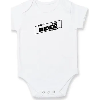 Kojenecký body Best Bike rider in galaxy - Body kojenecké s krátkým rukávem - Krátký r. 18-24 měs ( Bílá )