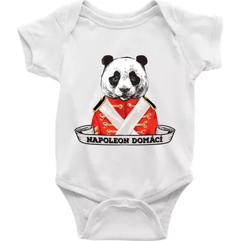 Kojenecký body Napoleon domácí panda - Body kojenecké s krátkým rukávem - Krátký r. 6-12 mes ( Bílá )