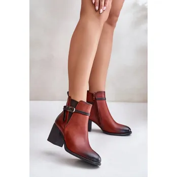 Dámské kozačky Dámské kozačky na podpatku s páskem - Step in Style, 38 i240_201163_2:38