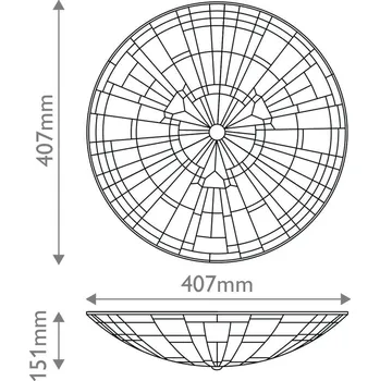 QUOIZEL Stropní světlo Inglenook, styl Tiffany, ocel, sklo, barevné vícebarevný 2 x 60 W - Doprava zdarma