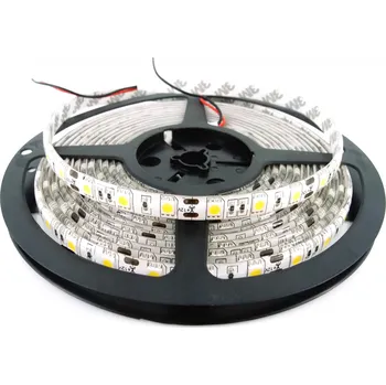 LED páska LED pásek 12V 5050 60LED zalitý IP65 bílé pozadí teple bílá 5m