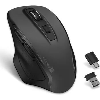 Stolní počítač Connect IT Dual SmartSwitch bezdrátová myš, USB-A + C (+1x AA baterie) - šedá Bezdrátová myš CMO-3100-GY s funkcí SmartSwitch, dvěma USB přijímači (USB-A + USB-C) a ergonomickým designem. Vhodná pro