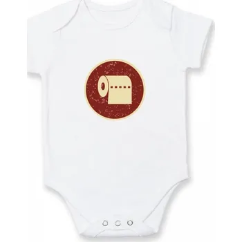 Kojenecké oblečení Toaletní papír - Body kojenecké s krátkým rukávem - Krátký r. 6-12 mes ( Bílá )