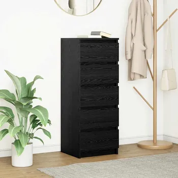 Organizace kuchyně vidaXL Příborník se zásuvkami Černý dub 37,5x35x99 cm kompozitní dřevo