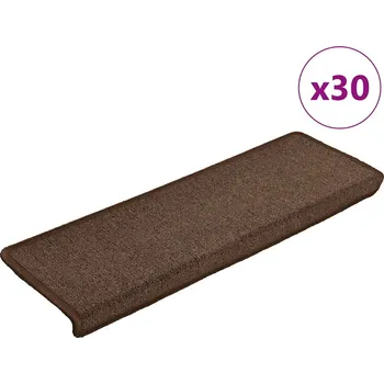 vidaXL Schodové rohože 30 ks 65 x 21 x 4 cm kávově hnědé s obdélníkovým okrajem
