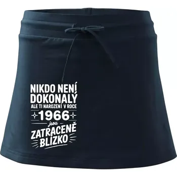 Dámská sukně Nikdo není dokonalý ale ti narození v roce 1966 jsou zatraceně blízko - Sportovní sukně - two in one - XS ( Námořní modrá (velmi tmavá - téměř černá) )