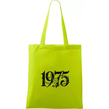 Ročník s růží 1975 - Taška bavlněná - 42 x 38 cm ( Limetková )