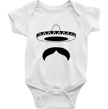 Kojenecké oblečení Mexican Mustache - Body kojenecké s krátkým rukávem - Krátký r. 18-24 měs ( Bílá )