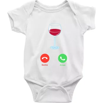 Kojenecké oblečení Víno volá (Pecka design) - Body kojenecké s krátkým rukávem - Krátký r. 18-24 měs ( Bílá )