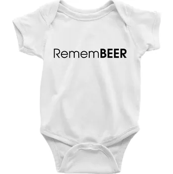 Kojenecké oblečení Pivní nápisy RememBEER - Body kojenecké s krátkým rukávem - Krátký r. 6-12 mes ( Bílá )