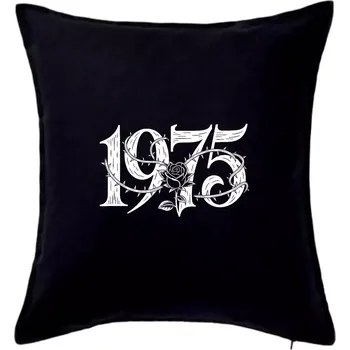 Polštář Ročník s růží 1975 - Polštář 50x50 - 50x50 - Pouze potah ( Černá )