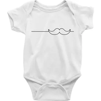 Kojenecké oblečení Linka knírek - Body kojenecké s krátkým rukávem - Krátký r. 6-12 mes ( Bílá )