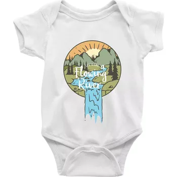 Kojenecký body Life is like a Flowing river - Body kojenecké s krátkým rukávem - Krátký r. 6-12 mes ( Bílá )