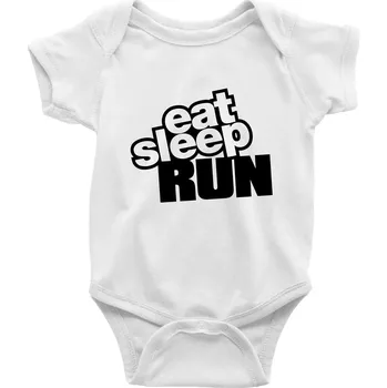 Kojenecký body Eat sleep run velké - Body kojenecké s krátkým rukávem - Krátký r. 6-12 mes ( Bílá )