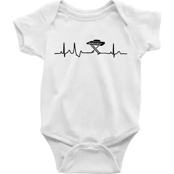 Kojenecké oblečení Piano ekg - přenosné - Body kojenecké s krátkým rukávem - Krátký r. 6-12 mes ( Bílá )