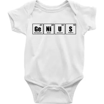 Kojenecký body Genius - periodická tabulka - Body kojenecké s krátkým rukávem - Krátký r. 6-12 mes ( Bílá )