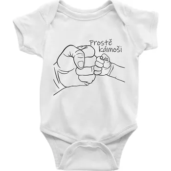 Kojenecké oblečení Prostě kámoši - ruka - Body kojenecké s krátkým rukávem - Krátký r. 6-12 mes ( Bílá )