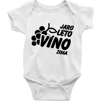 Kojenecký body Jaro, léto, víno, zima - Body kojenecké s krátkým rukávem - Krátký r. 18-24 měs ( Bílá )