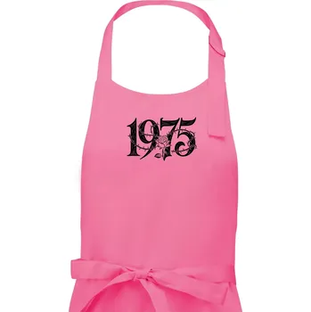 Kuchyňská zástěra Ročník s růží 1975 - Dámská zástěra na vaření - Univerzální velikost ( Růžová )