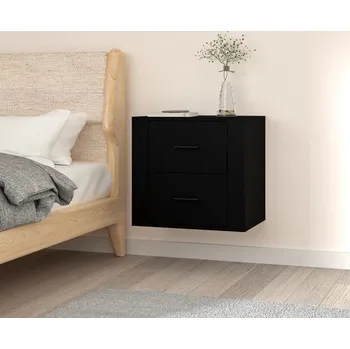 Noční stolek vidaXL Nástěnný noční stolek 50x36x47 cm [816861] Barva: Černá